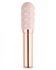 Le Wand Grand Bullet Vibrator Silicone Textured Ring Rose Gold
